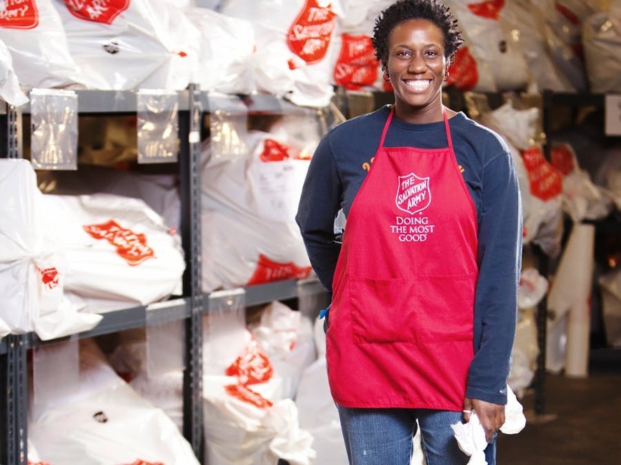 Helping bag toys for the Angel Tree Program	